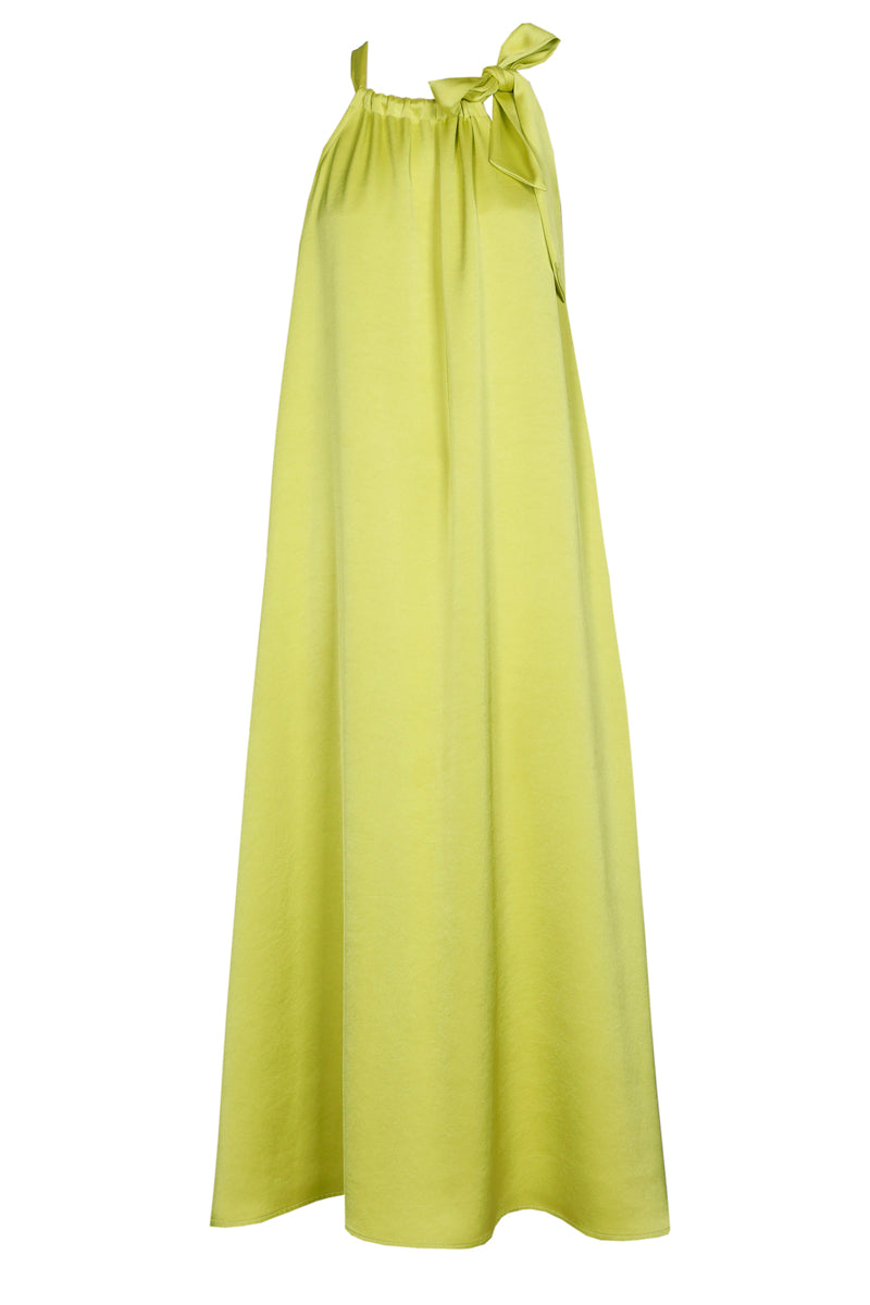 Robe d'été longue brillante jaune