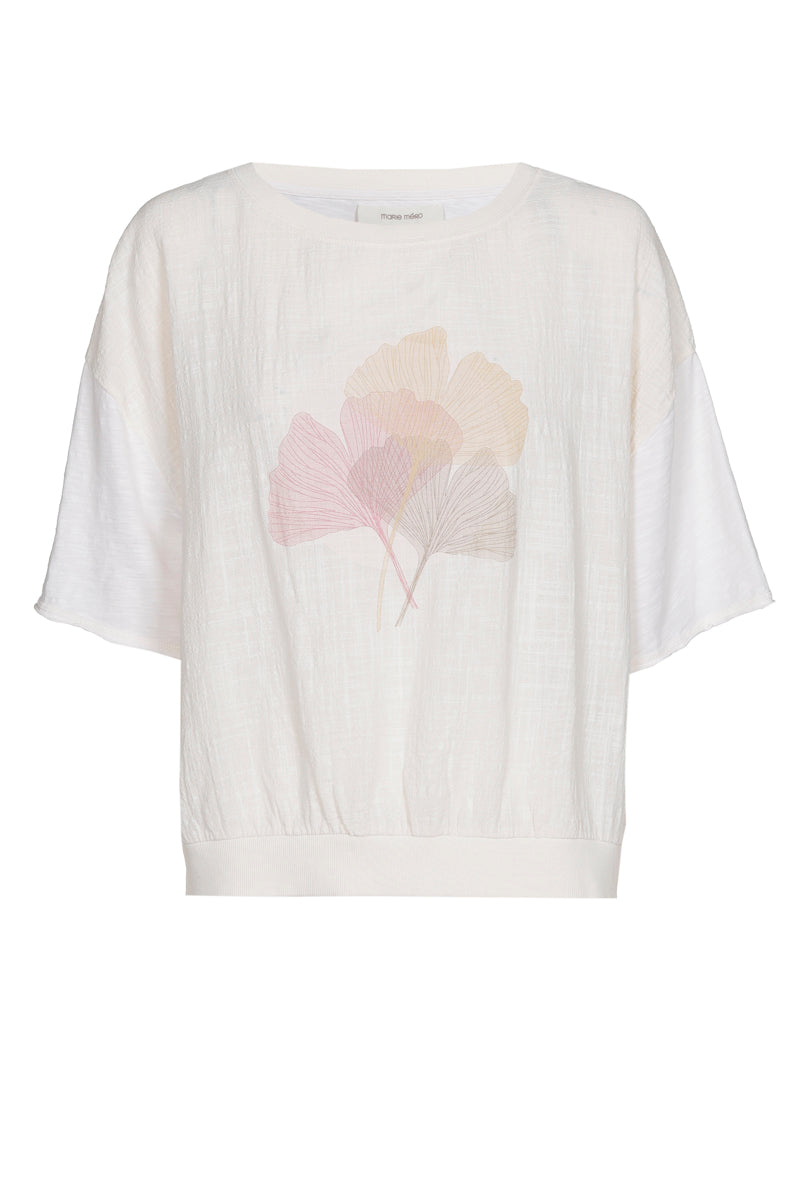 Cream print t-shirt 