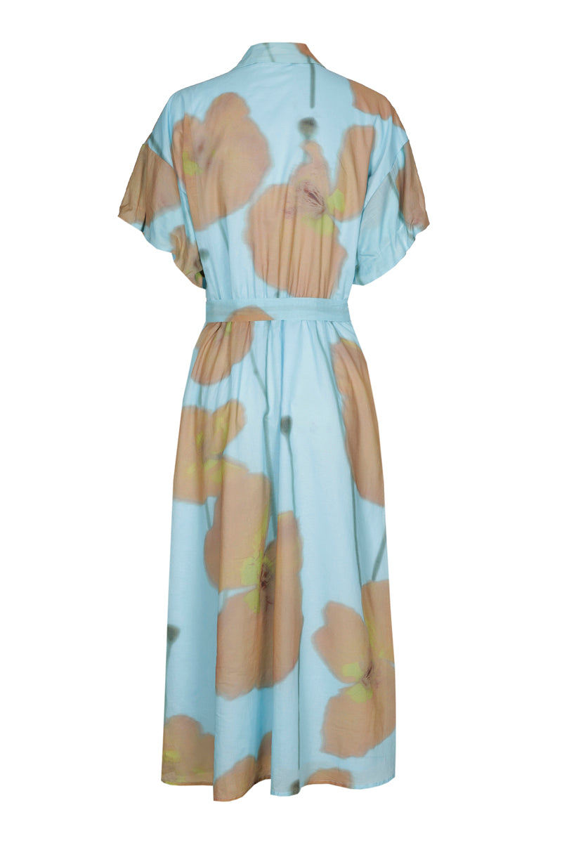 Printed long shirt dress 