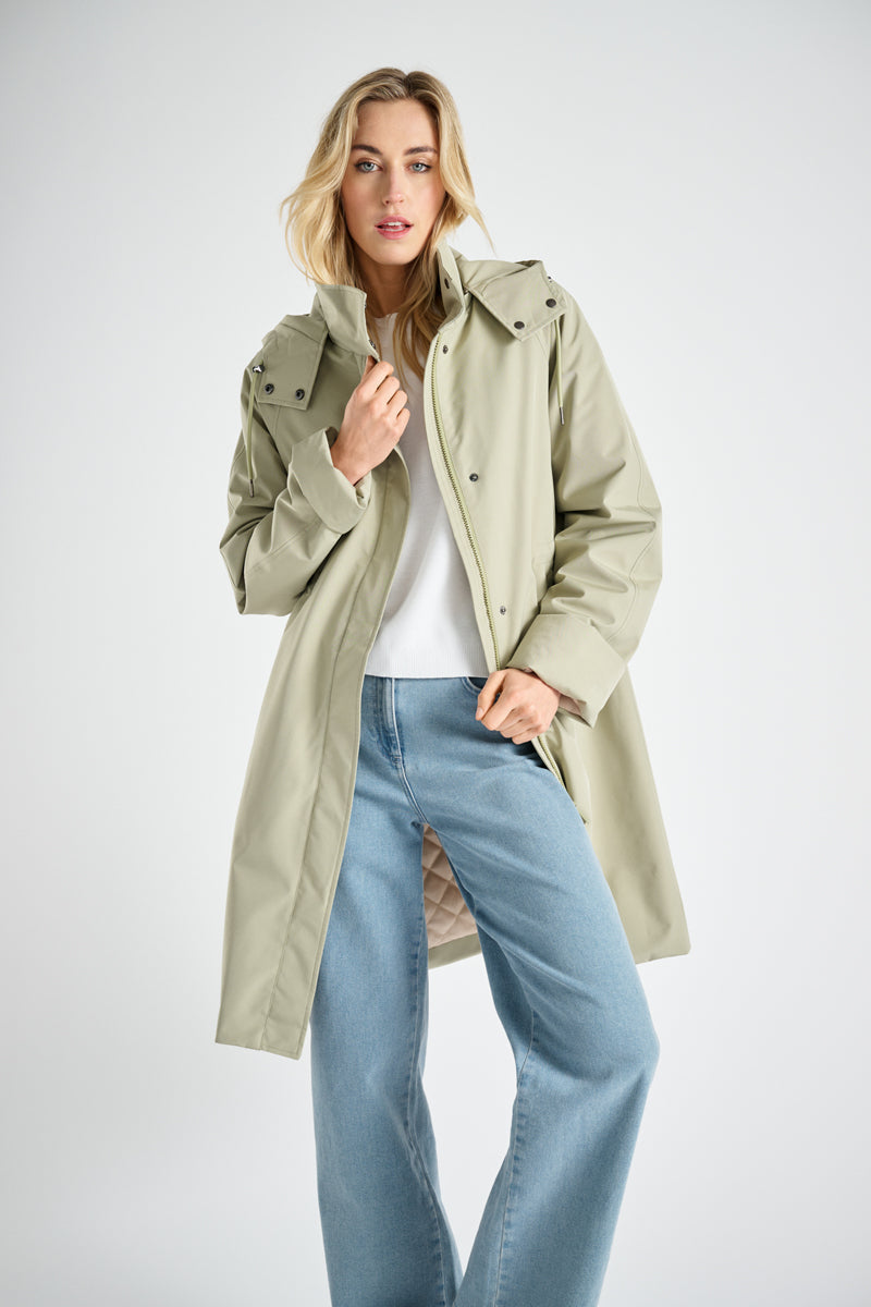 Khaki hooded parka
