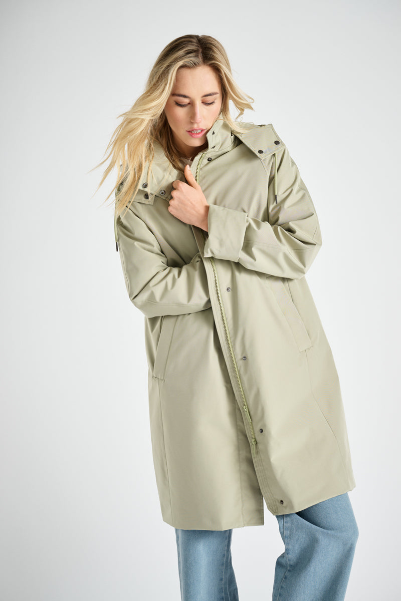Khaki hooded parka