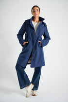 Longue parka navy avec cape