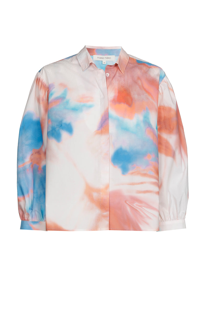 Bloes met roze en blauwe bloemen