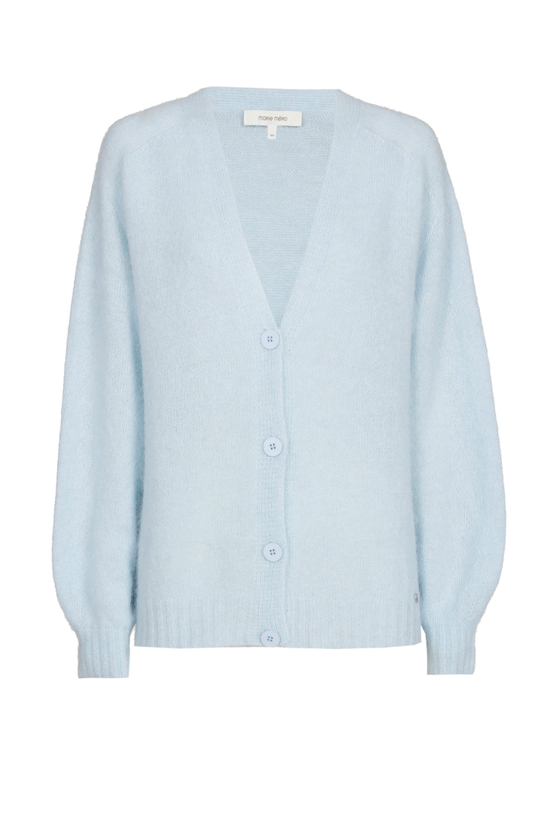 Short v-neck cardigan sky blue