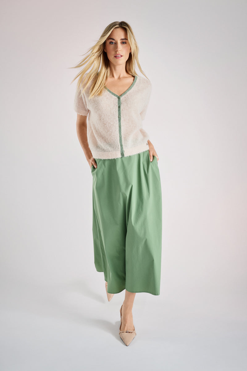 Jupe midi verte évasée 
