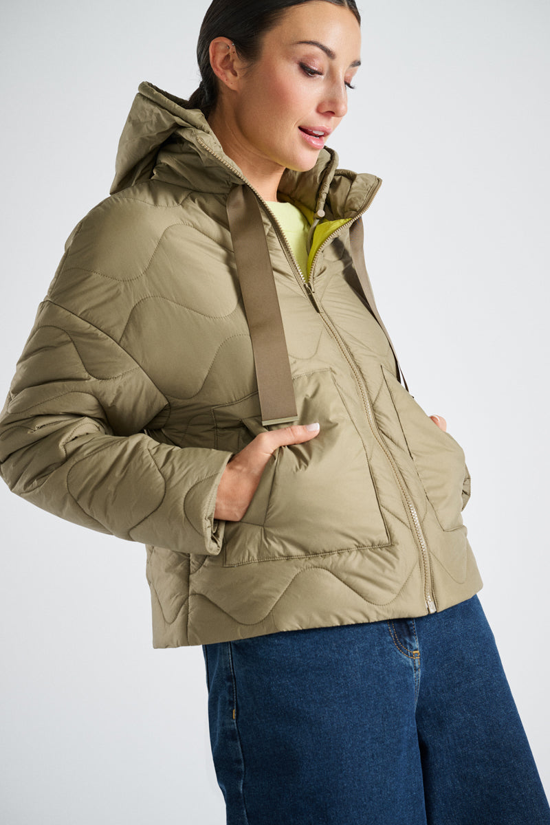 Short khaki parka