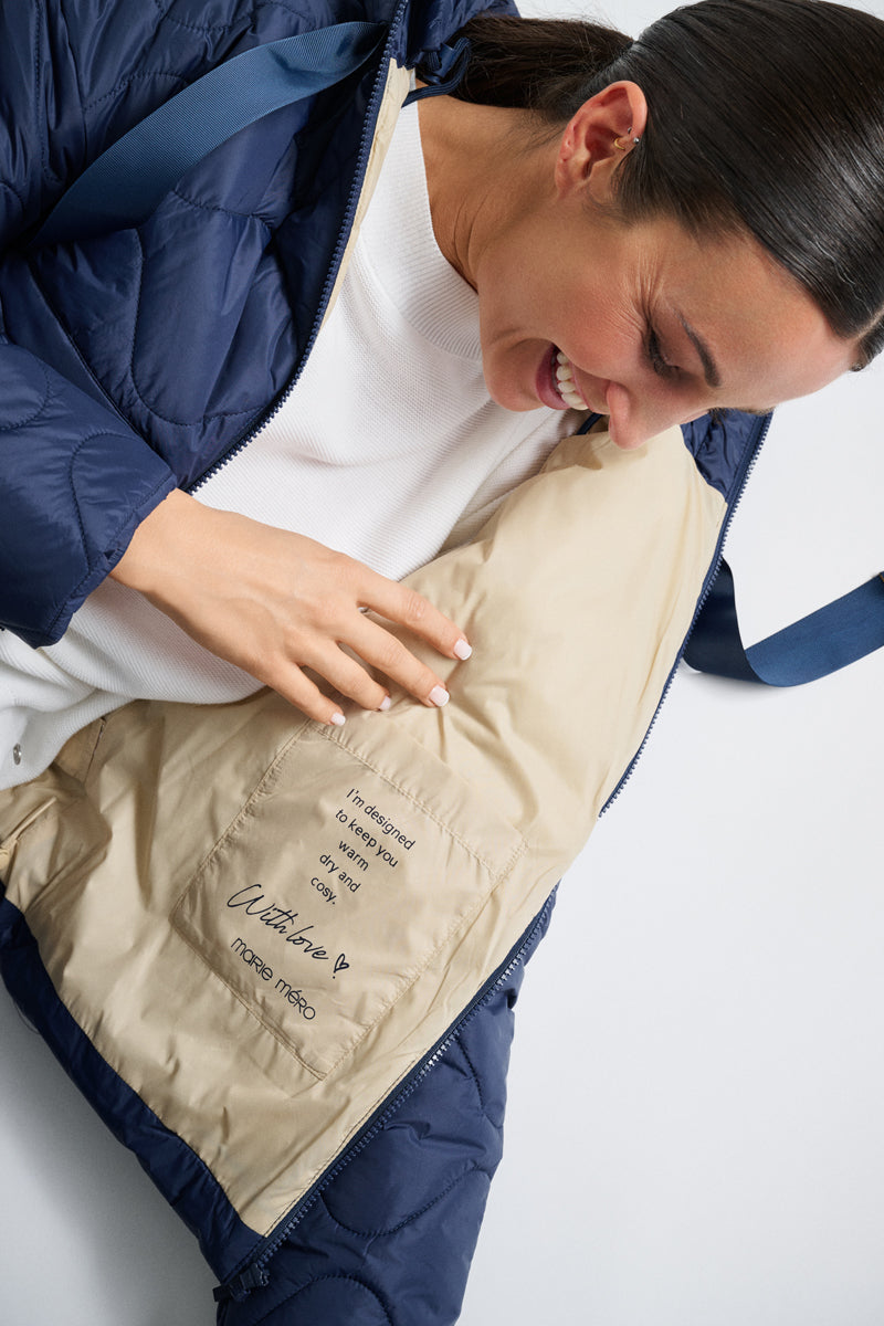 Parka courte bleu