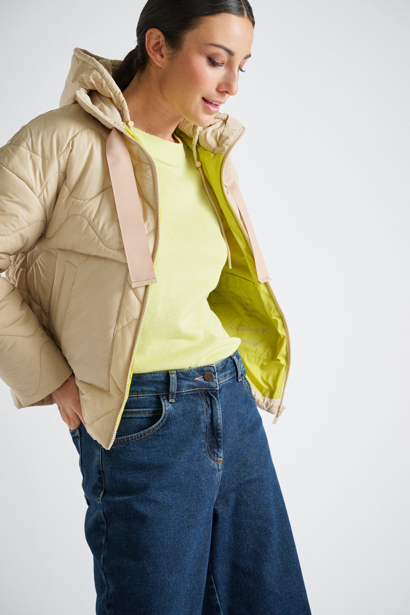 Short beige parka