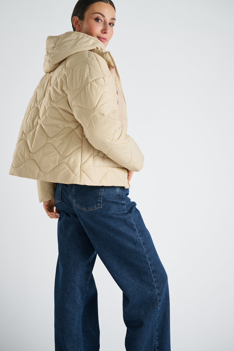 Parka courte beige 