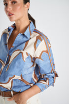 Blouse bleu clair à imprimé floral