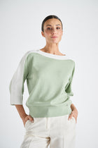 Pull bicolore avec mix de tricot