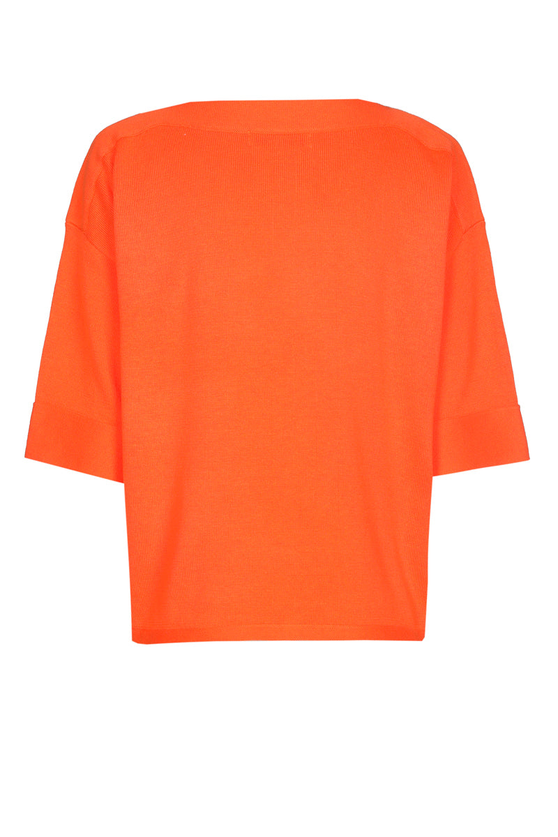 Oranje pull met boothals