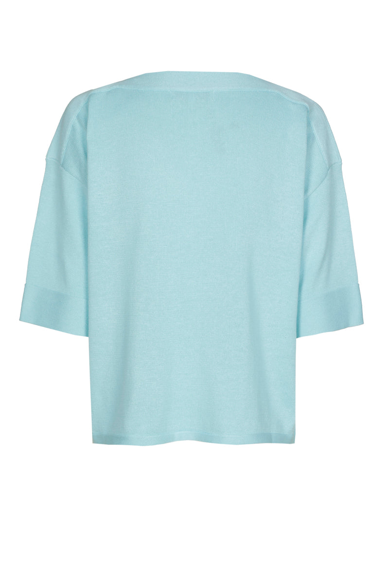 Turquoise boat-neck jumper 