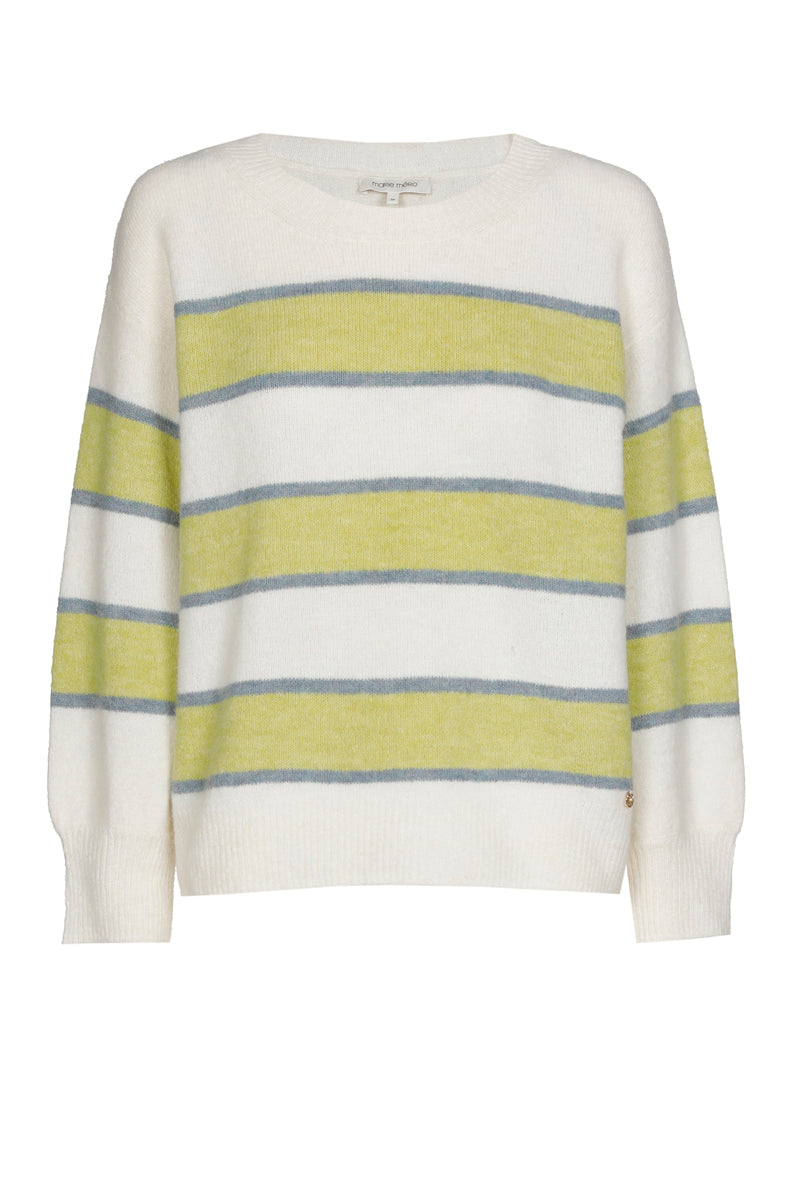 Pull rayé vert en alpaga