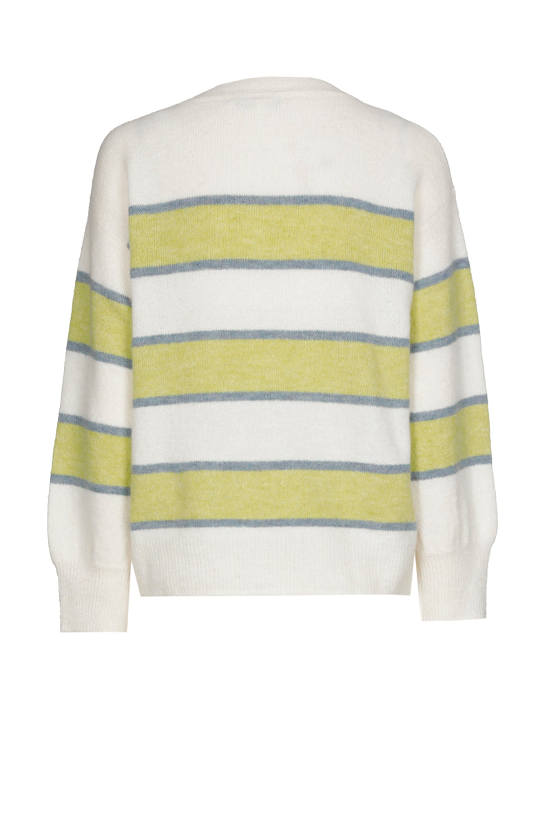 Pull rayé vert en alpaga