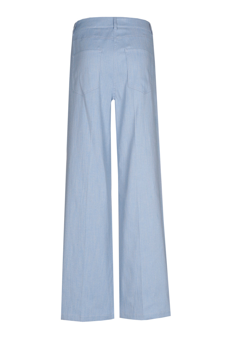 Pantalon large bleu jean en coton mélangé