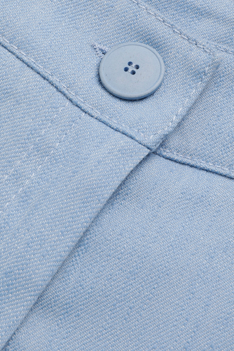 Pantalon large bleu jean en coton mélangé