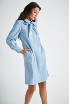 Jeans dress with bow