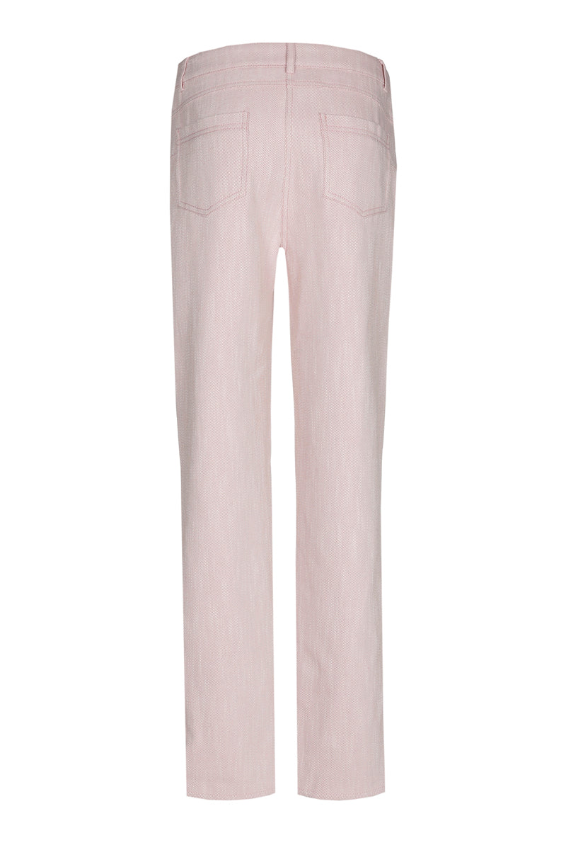 Roze broek in katoenmix in slim fit