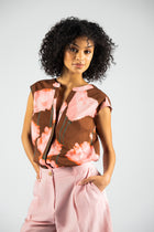 Gebloemde mouwloze top