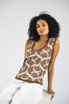 Jacquard printed singlet top