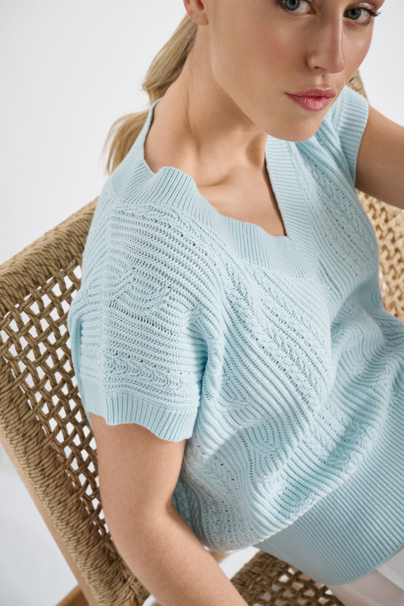Turquoise V-neck sweater 