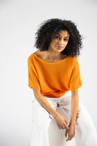 Pull manches courtes crochet