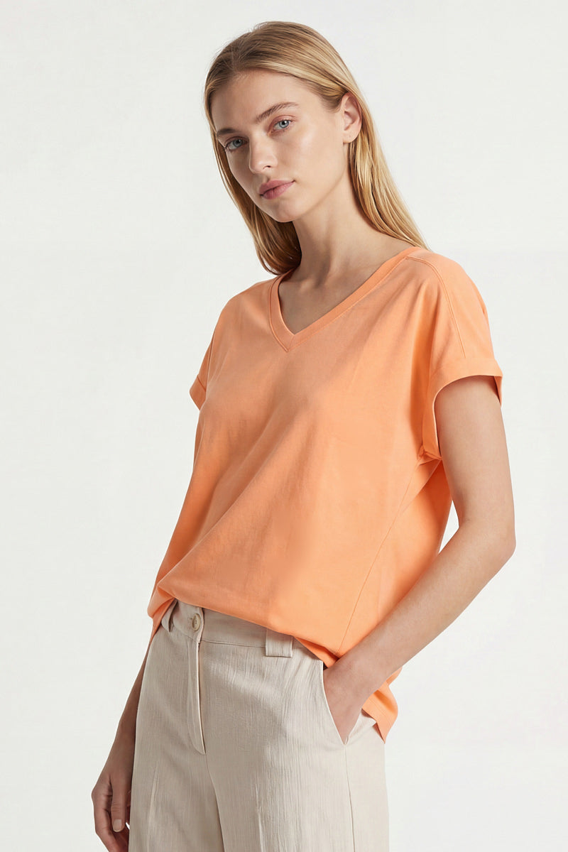 Cotton V-neck t-shirt 