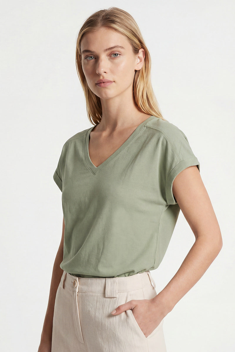 Cotton V-neck t-shirt 