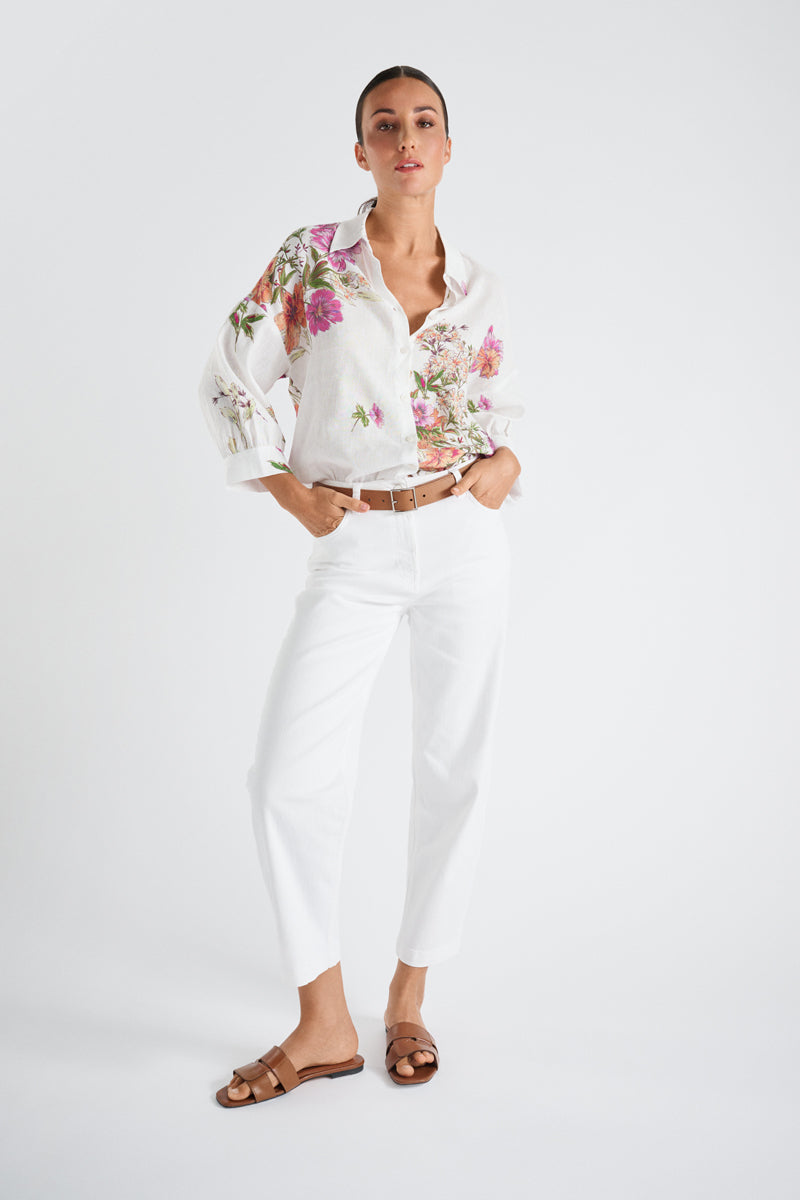 White denim slight balloon shape