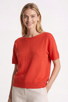 Round neck sweater short sleeves