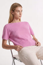 Round neck sweater short sleeves