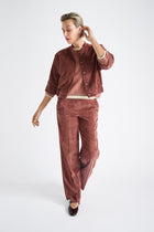 Velours lange rechte broek