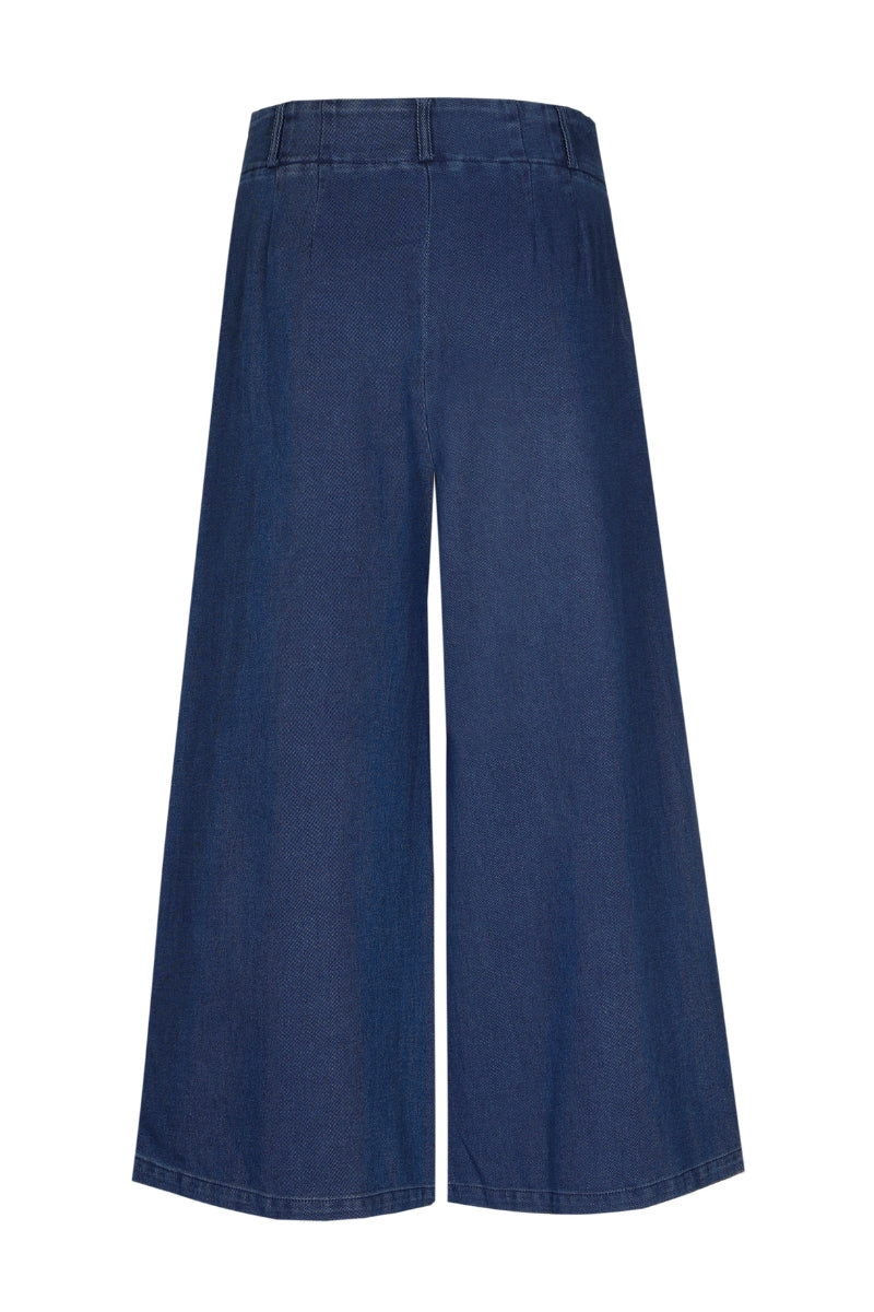 Culotte denim avec pinces et poches