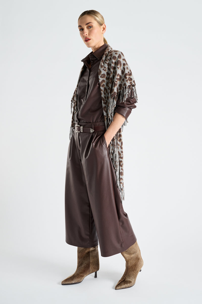 Recht faux leather hemd