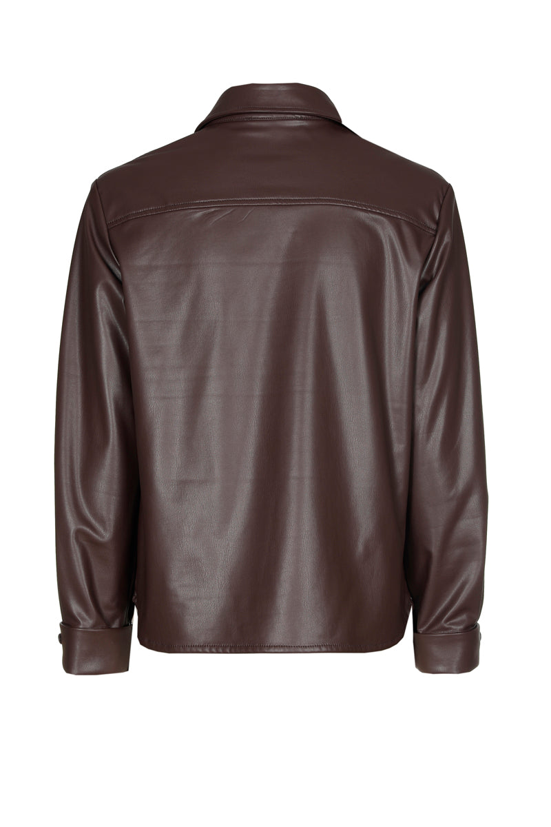 Bruin hemd in faux leder