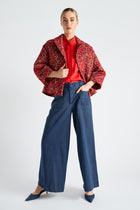 Pantalon denim large et long