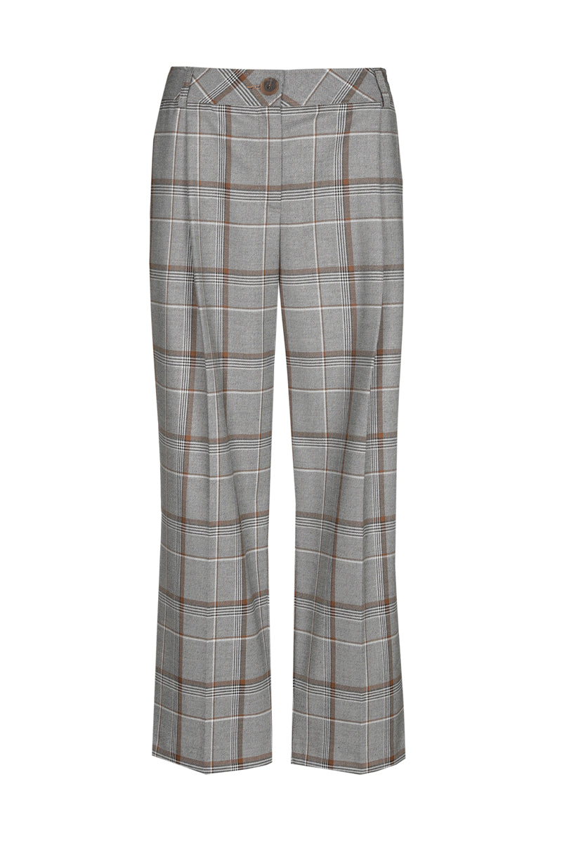 Korte wijde broek met ruiten