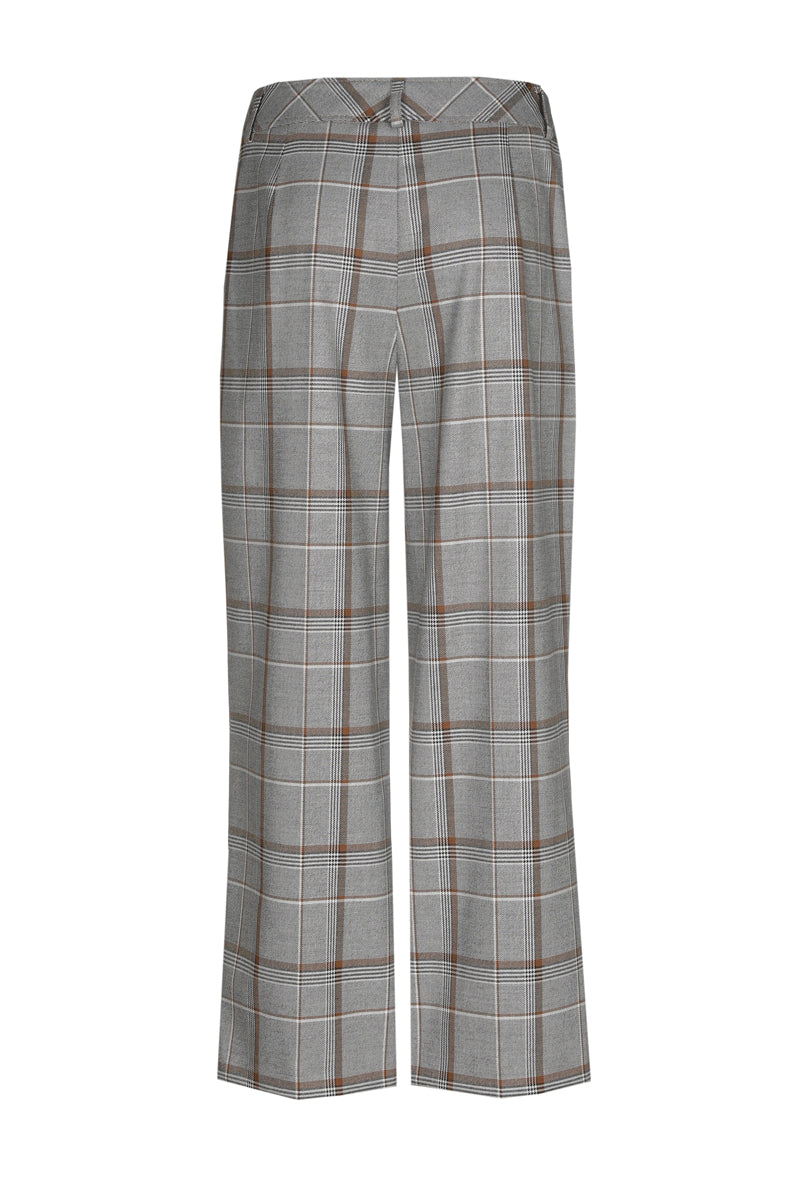 Korte wijde broek met ruiten
