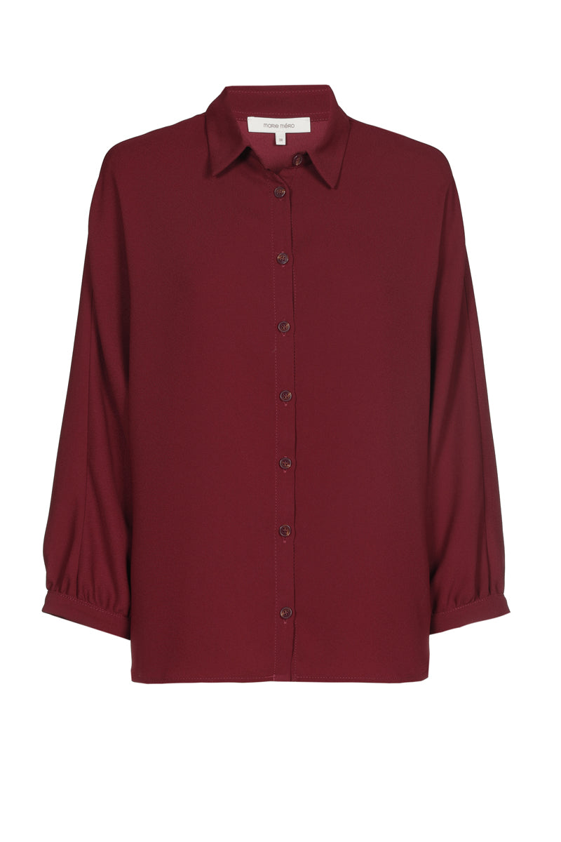 Wijde bordeaux voile chemisier