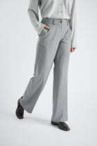 Straight long grey stripe pants 