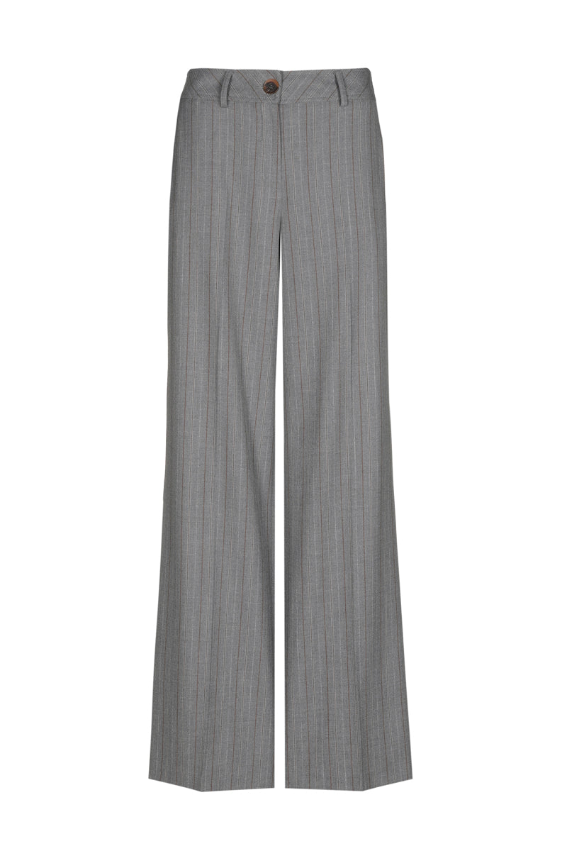 Straight long grey stripe pants 