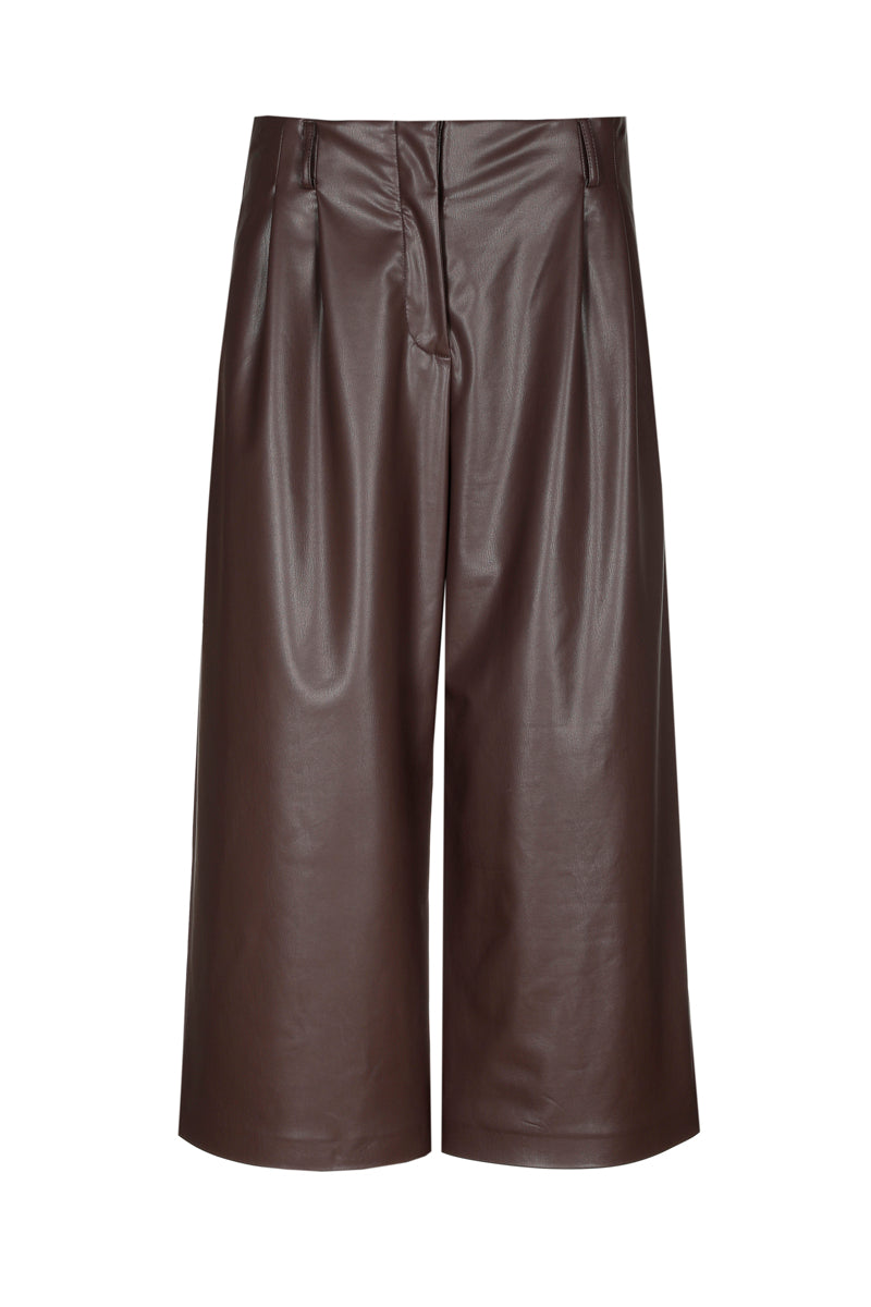 Faux leder wijde culotte