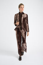 Blazer marron panne de velours