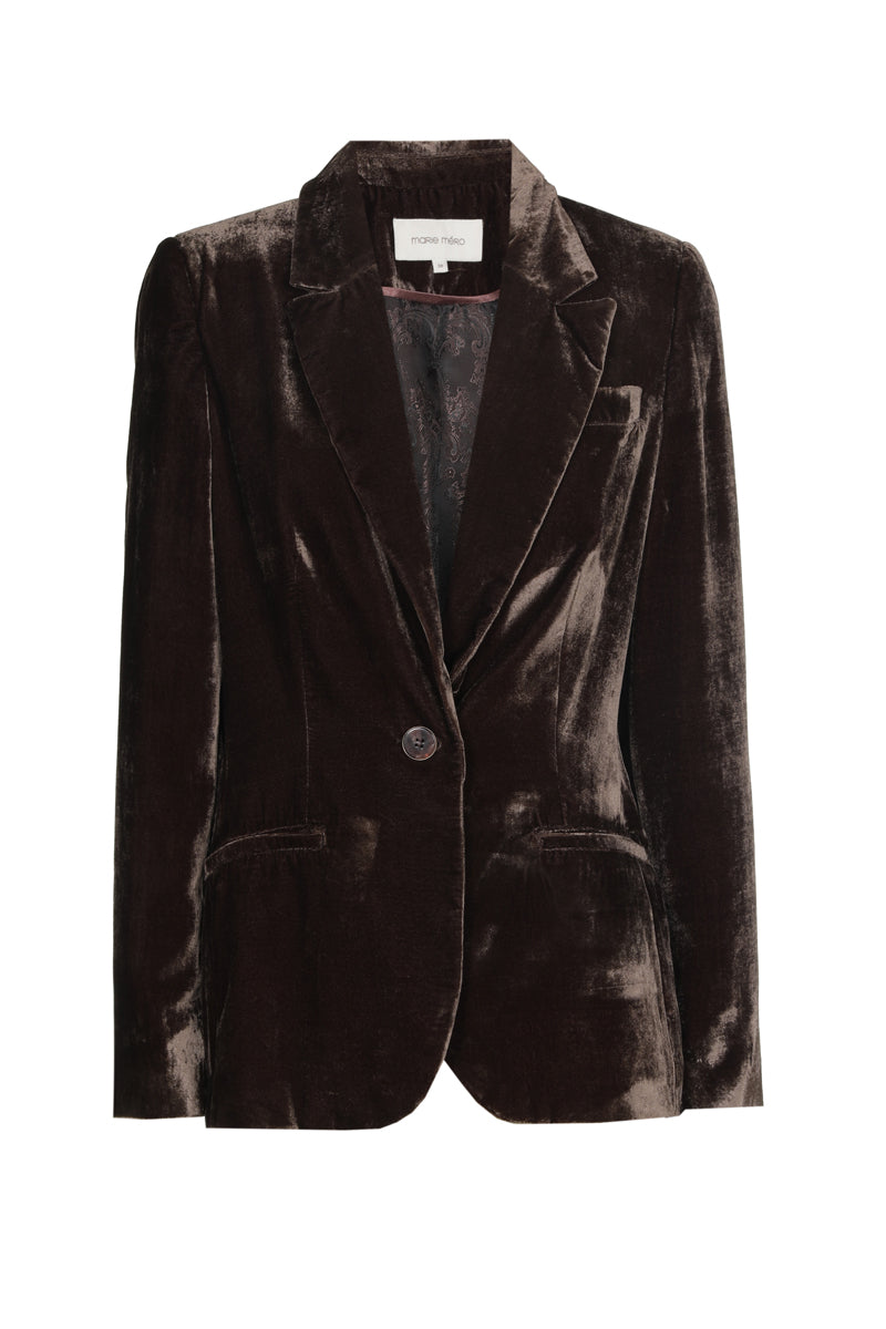 Blazer marron panne de velours