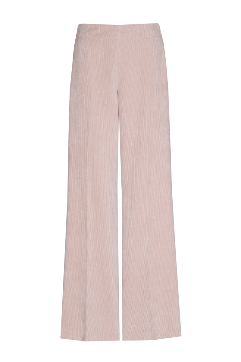 Velours roze rechte broek