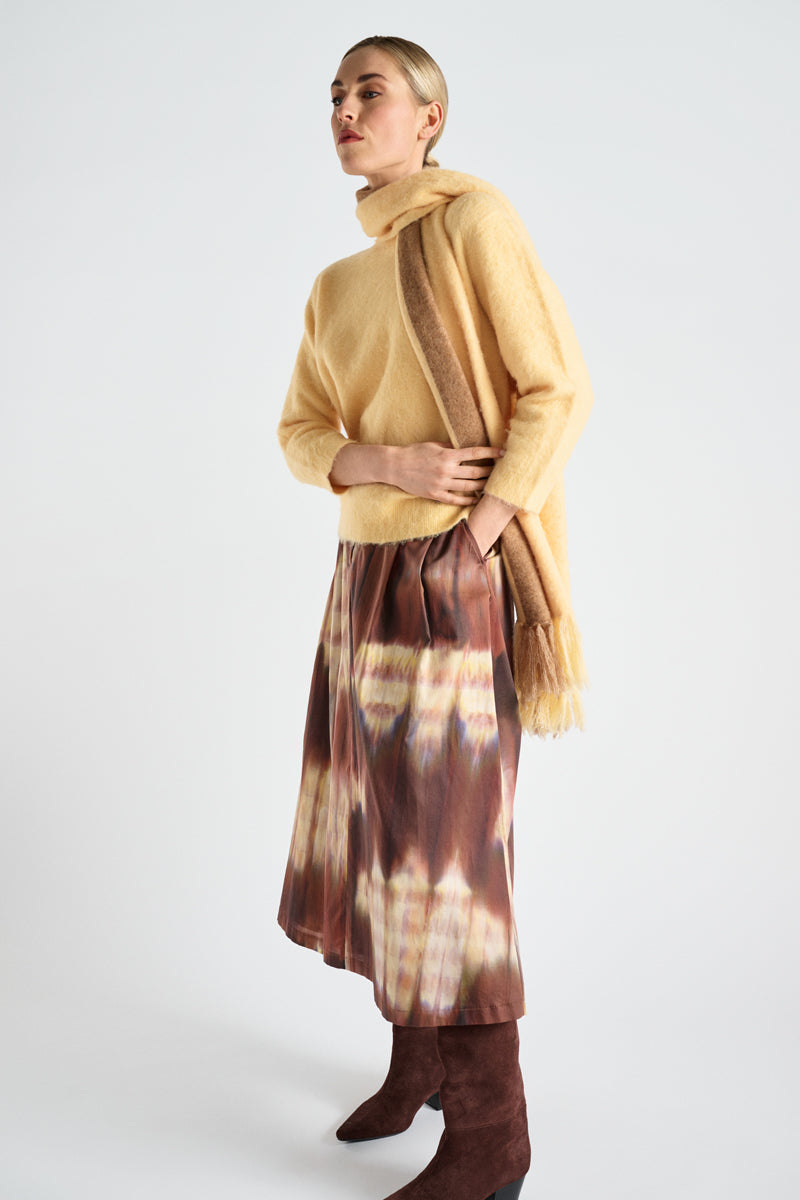 Wide print skirt with pockets 