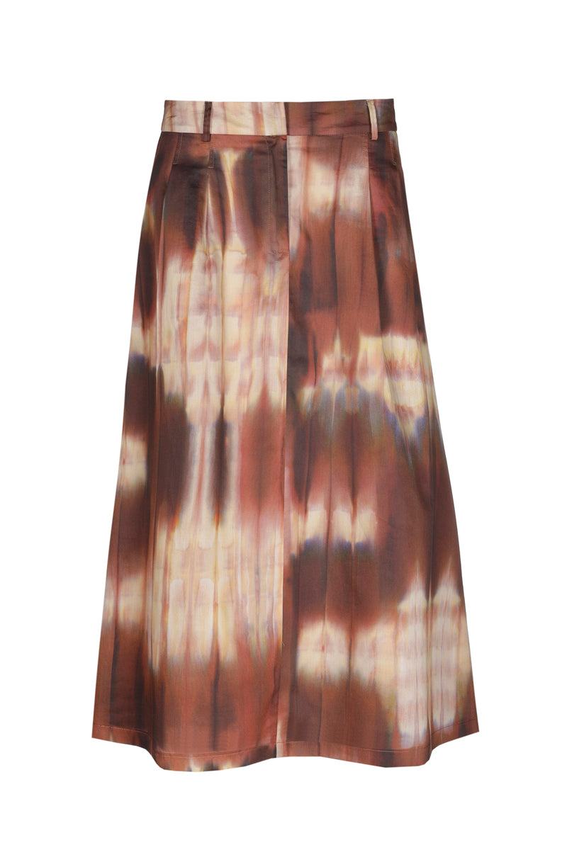 Wide print skirt with pockets 