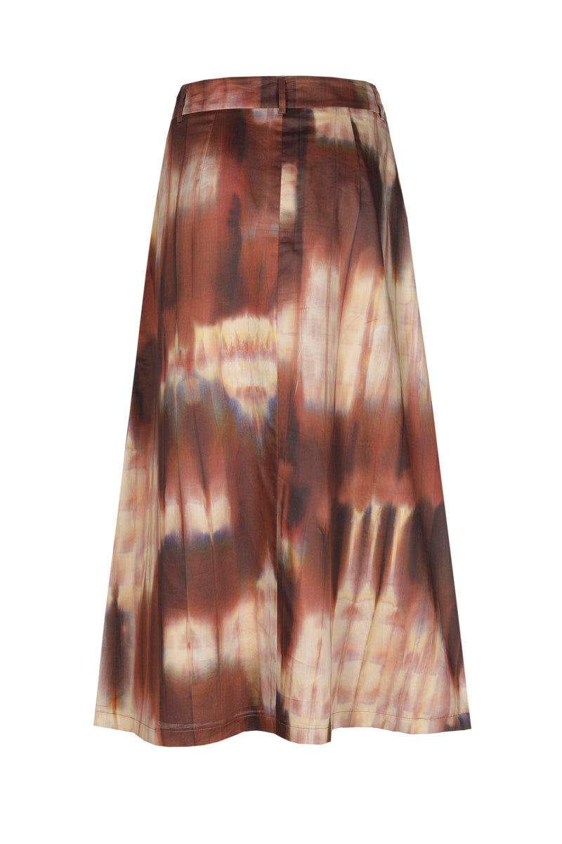Wide print skirt with pockets 