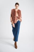Flower printed fluid pink top